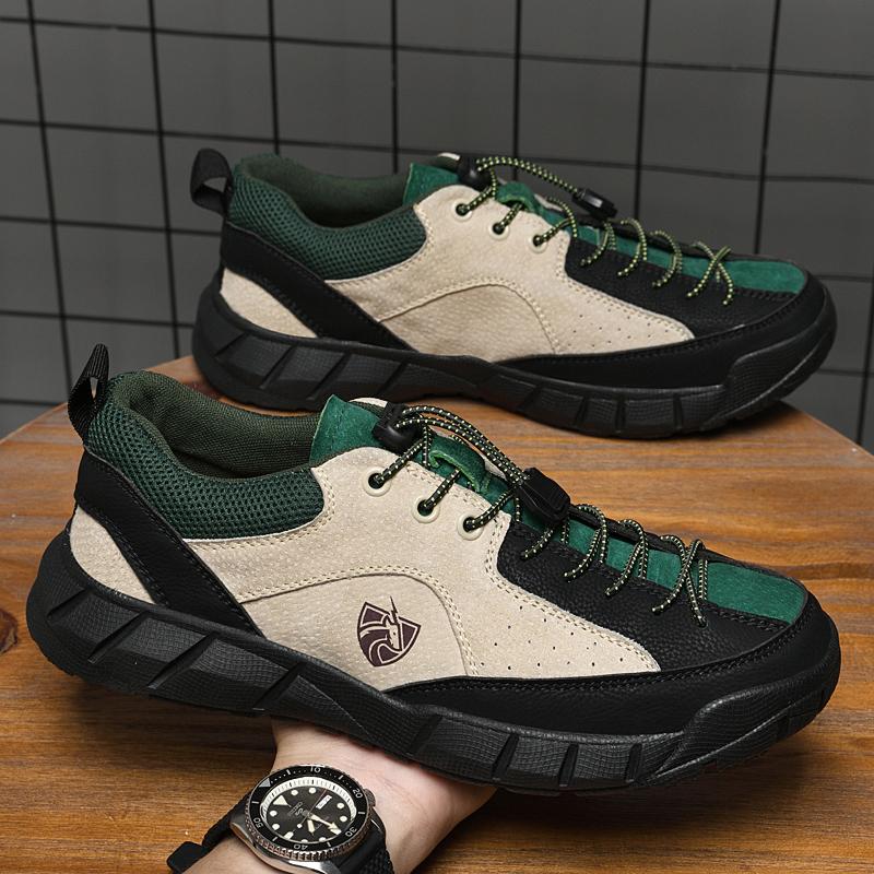 Giày leo núi người đàn ông Giày leo núi thể thao cao su duy nhất chạy bộ ngoài trời trekking thể thao thể thao săn bắn giày chiến thuật Color: Yellow Shoe Size: 41