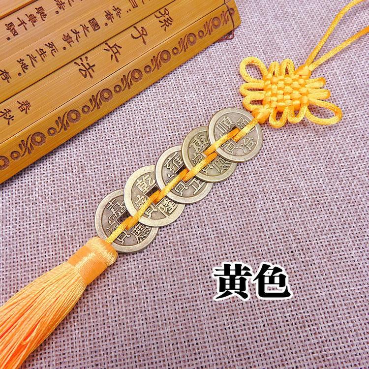 Đồng tâm kết xu may mắn tua rua phong cách cổ trang trang trí ngày Tết may mắn tài lộc