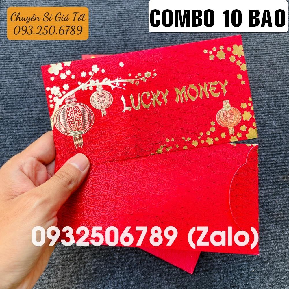 10 CÁI Bao Lì Xì Cao Cấp : Hồng Bao Đỏ Lucky Money Ép Kim Sang Trọng , Tặng Lì Xì Tết - Quà Tết Độc - PASA COLLECTION