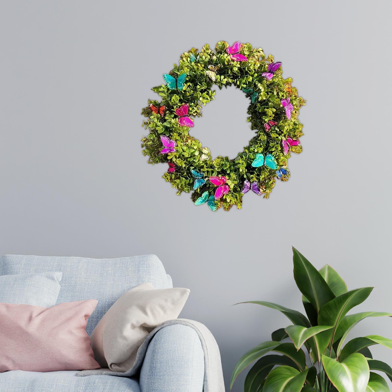 Artificial Spring Summer Wreath Front Door Spring Flower Wreath for Farmhouse Decoration