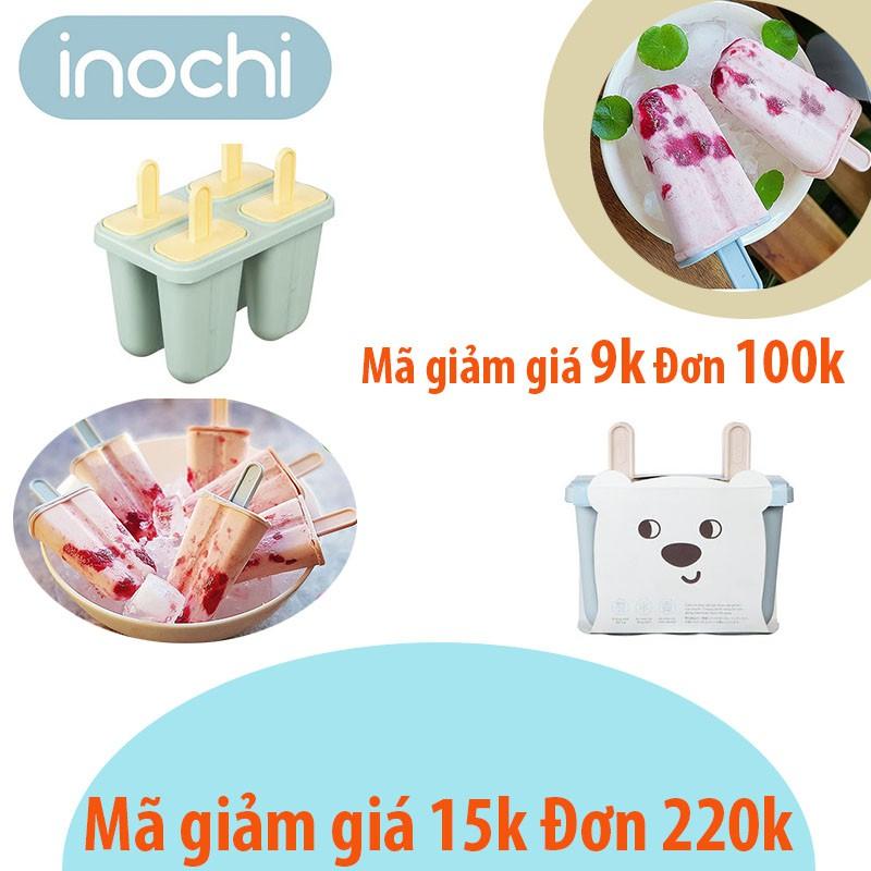 Khuôn Làm Kem 4 Que Chính Hãng Cao Cấp INOCHI Nhựa Nguyên Sinh An Toàn Sức Khỏe Tiêu Chuẩn Nhật Bản