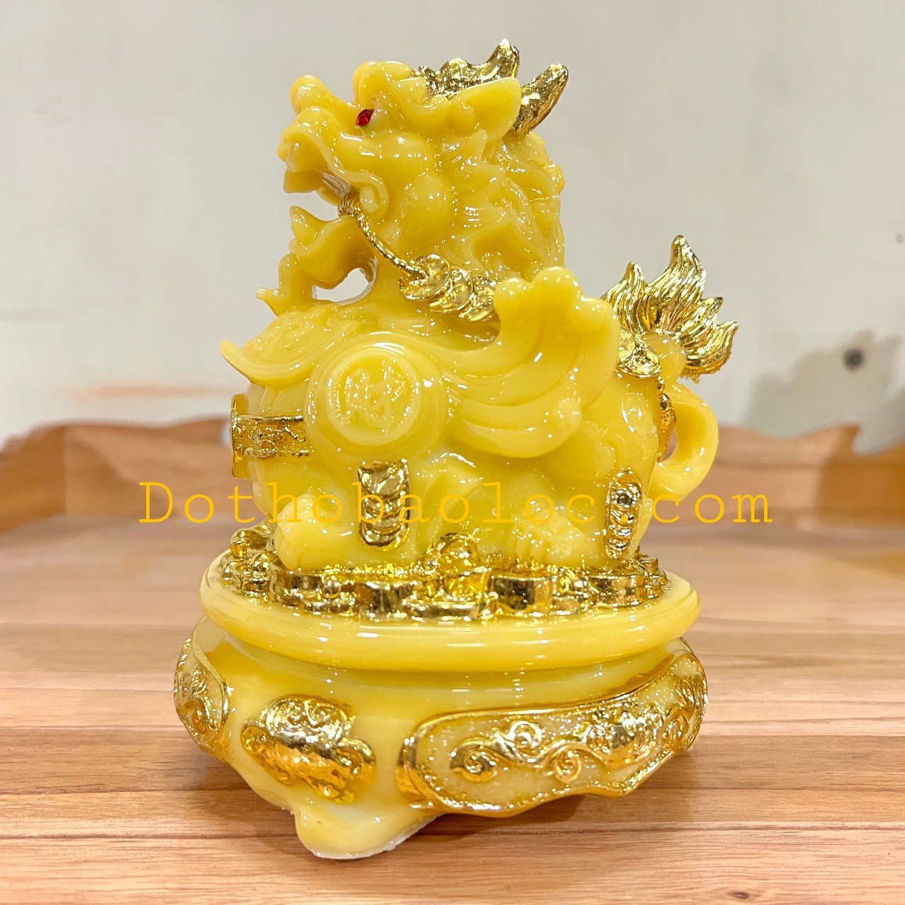 Tượng Tỳ Hưu phong thủy để bàn thờ thần tài hoặc bàn làm việc- 3 cỡ màu Vàng