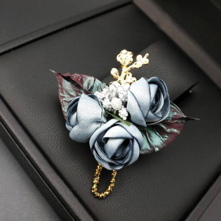 Cài áo thời trang hoa lụa Vintage dễ thương