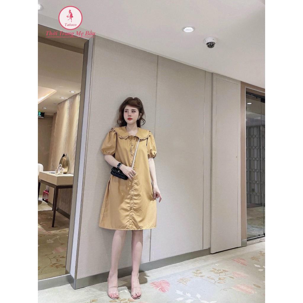 Váy bầu mùa hè cổ bèo 3 màu cực xinh cho mẹ bầu và sau sinh size 45-75kg