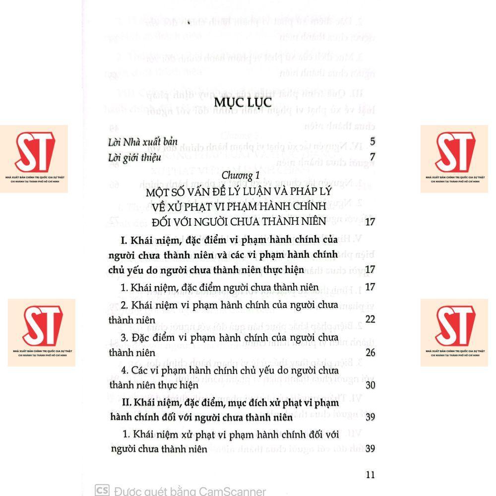 Sách - Xử Phạt Vi Phạm Hành Chính Đối Với Người Chưa Thành Niên - Thực Trạng Và Hướng Hoàn Thiện - NXB Chính Trị Quốc Gia