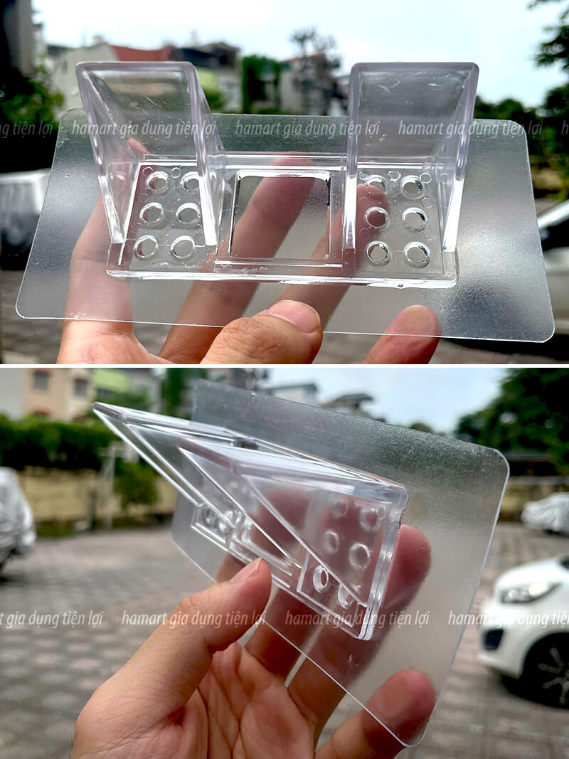 Móc Tam Giác Đôi Đỡ Kệ Gỗ Lớn Kê Giá Chia Ngăn Tủ Quần Áo Vách Nhựa Bếp Ke Góc L Dán Tường Siêu Dính