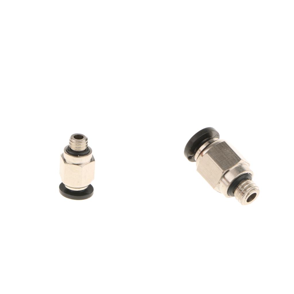 2x 3D Printer PC4-M6 Male Straight Pneumatic Tube Push Fitting Connector