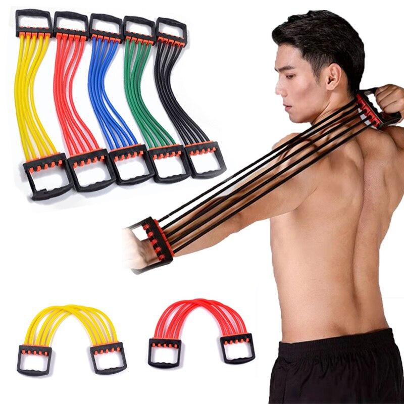 Adjustable Rubber Traction Rope Multifunctional Removable Chest Expander Yoga Supplies Home Gym Fitness Equipment Accessories