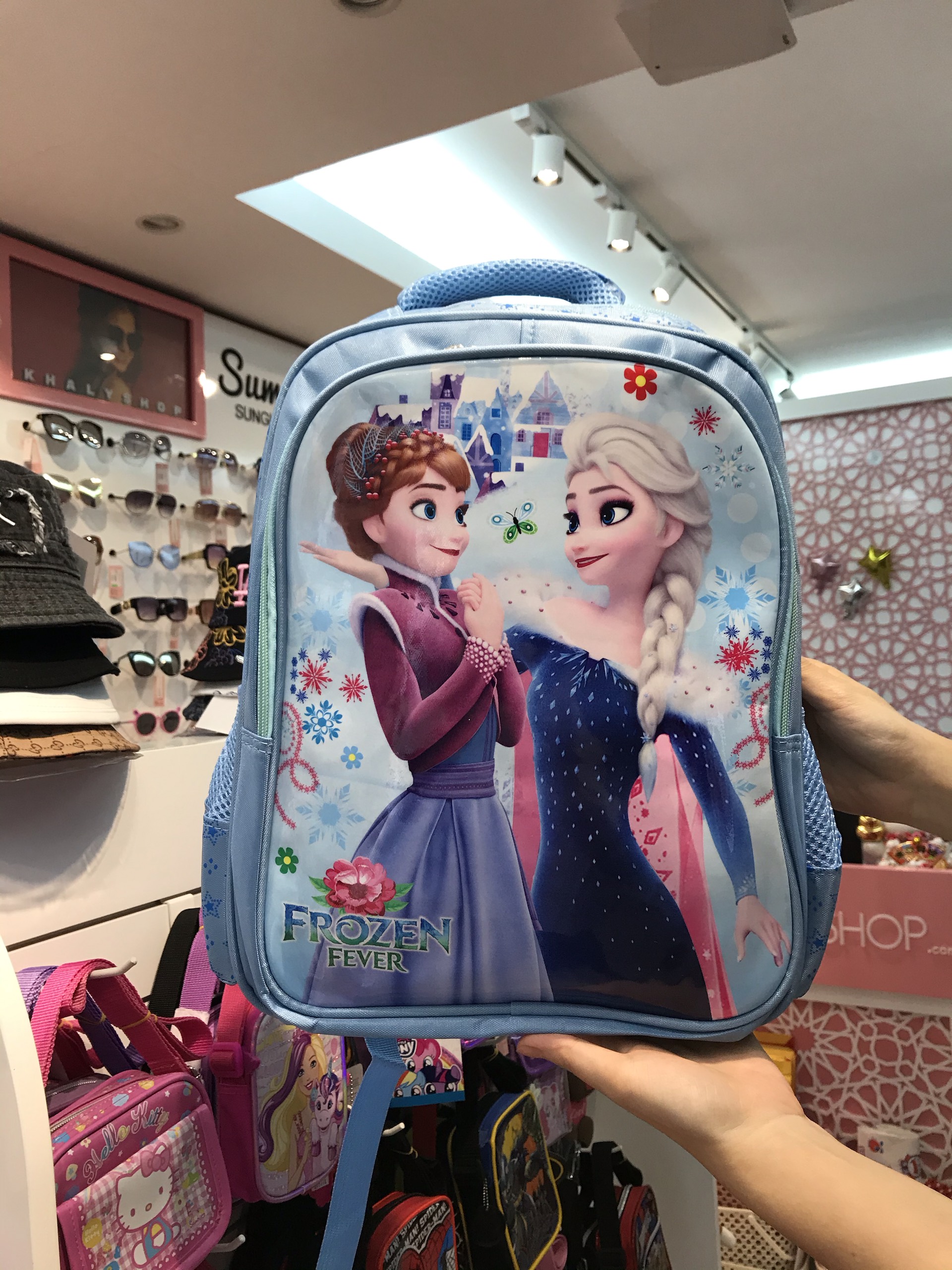 Balo 15'' Frozen 2 ngăn màu xanh - hồng cho bé gái