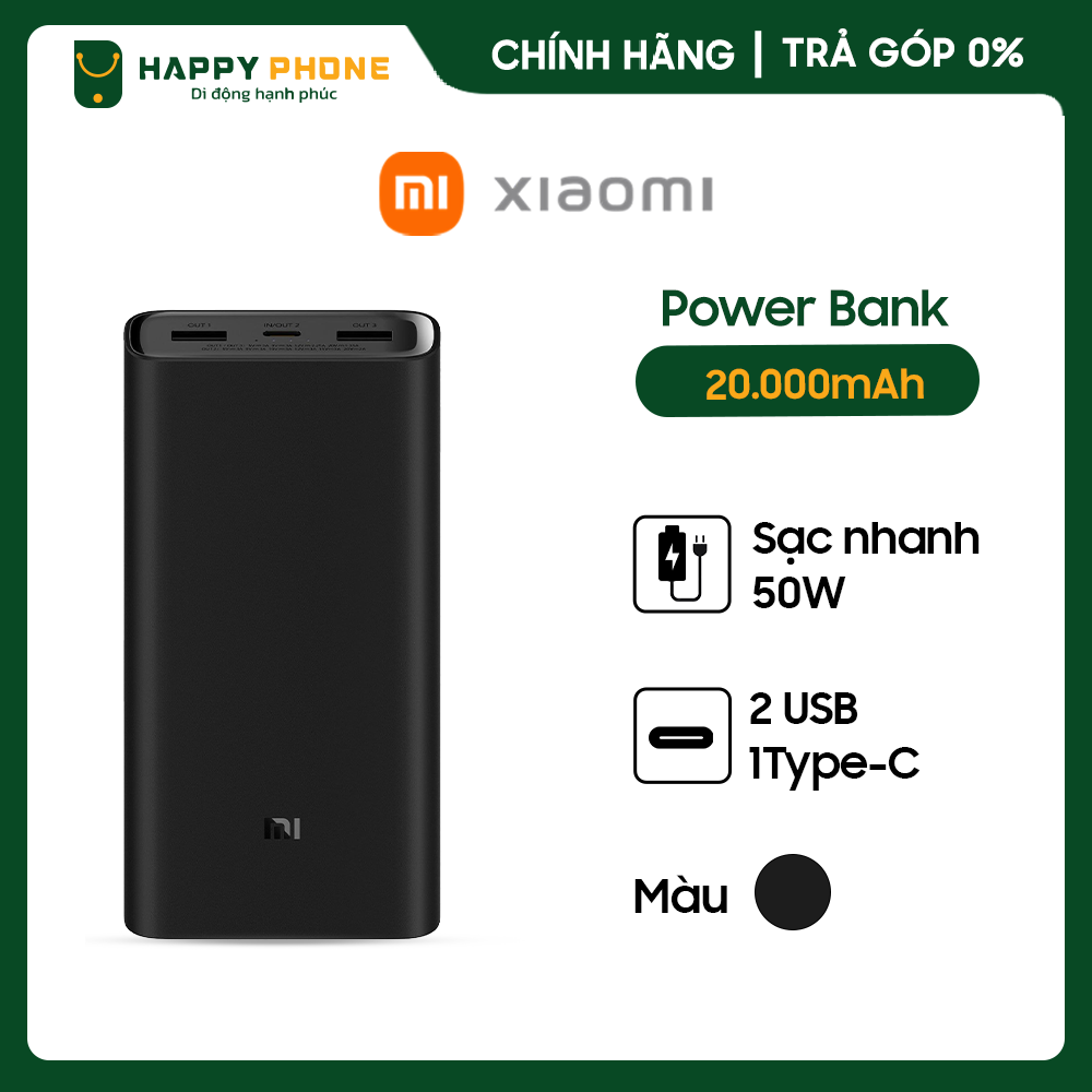 Pin sạc dự phòng Xiaomi 20.000mAh 50W - Hàng chính hãng