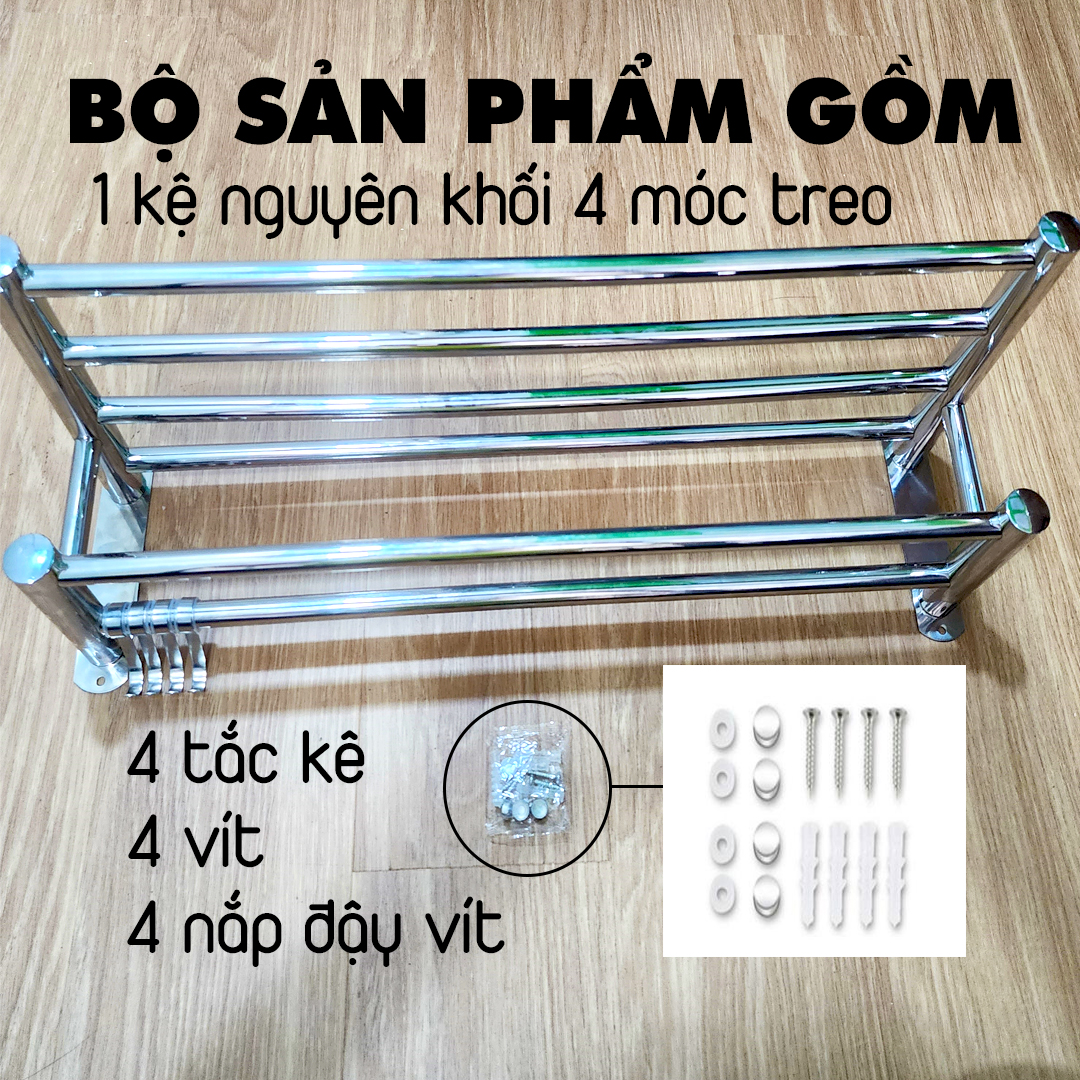 Kệ nhà tắm, giá treo khăn inox 304, kệ để đồ gắn tường, thanh treo đa năng quần áo, khăn tắm Legaxi