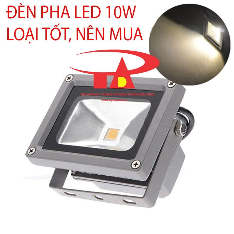 ĐÈN PHA LED 10W VỎ XÁM  LOẠI TỐT, GIÁ RẺ, CHẤT LƯỢNG, ĐỦ WATT, ÁNH SÁNG VÀNG, RỘNG, CHIẾU XA, KÍN NƯỚC.