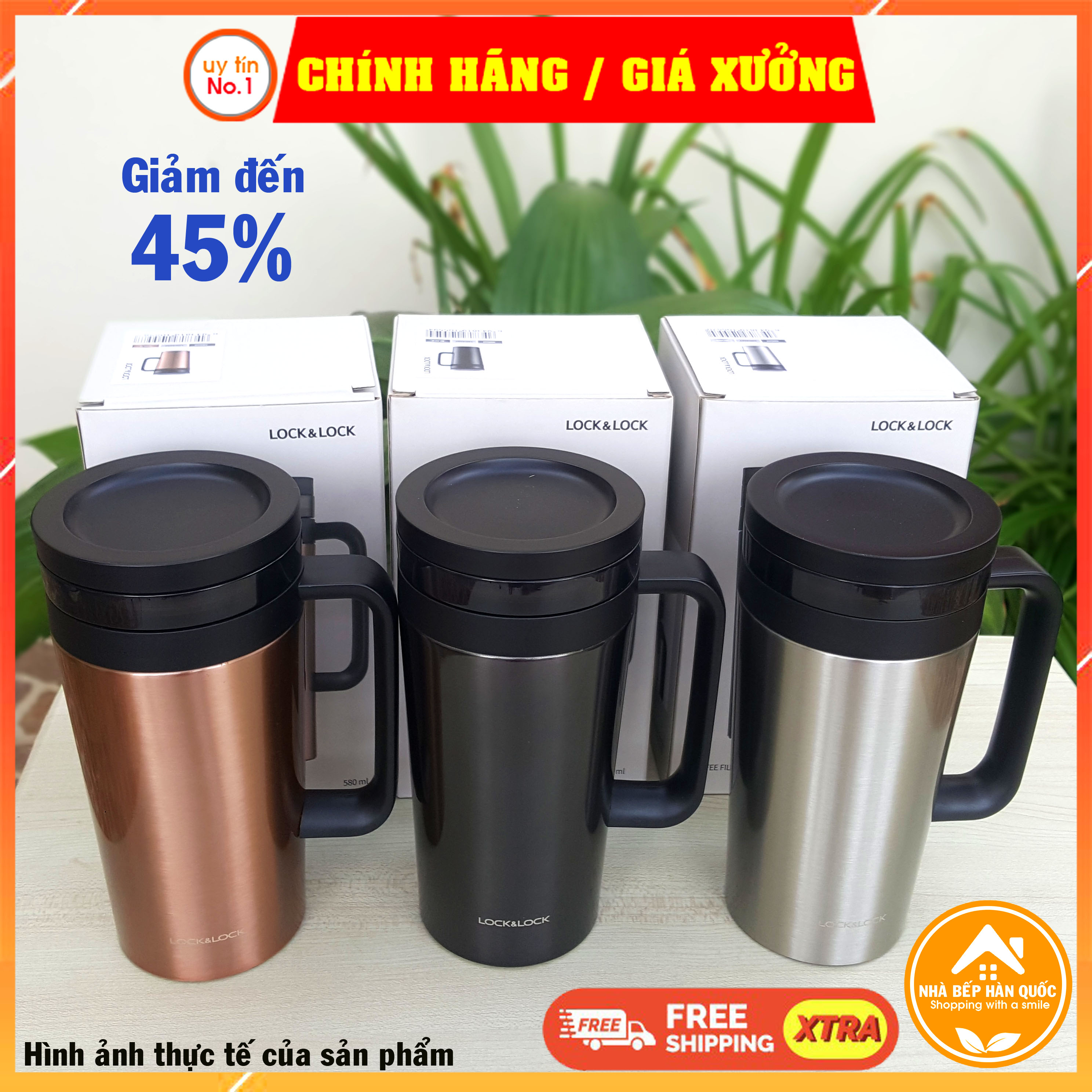 Ly giữ nhiệt có lọc bằng inox Lock&amp;Lock Coffee filter mug dung tích 580ml LHC4197