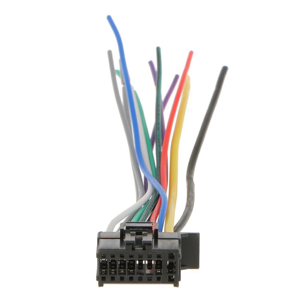2x 16-Pin Wire Harness Cable 6.3'' Car Stereo Audio Power Plug Connector