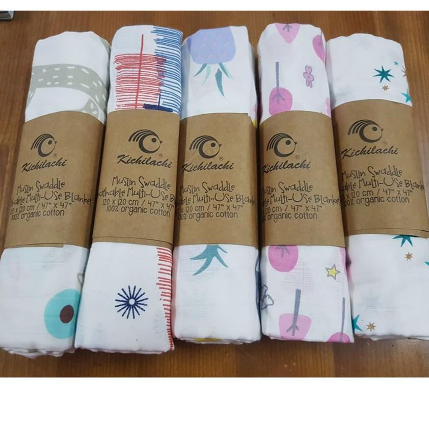 Khăn quấn 2 lớp Muslin Swaddle, khăn tắm cao cấp Muslin cho bé