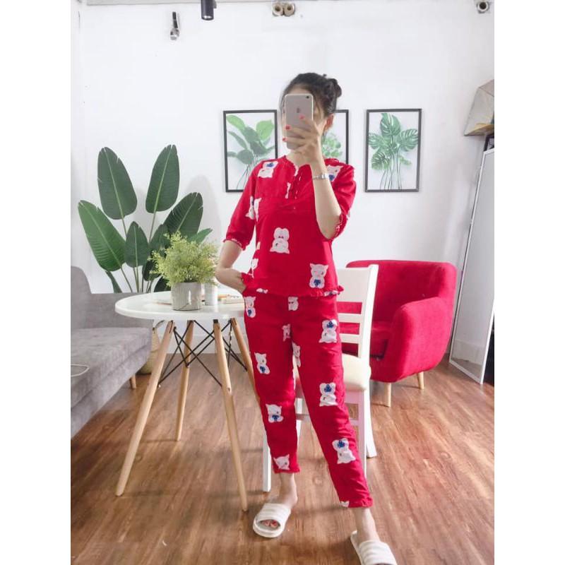 Quần áo mặc nhà cổ bèo sau sinh đẹp rẻ