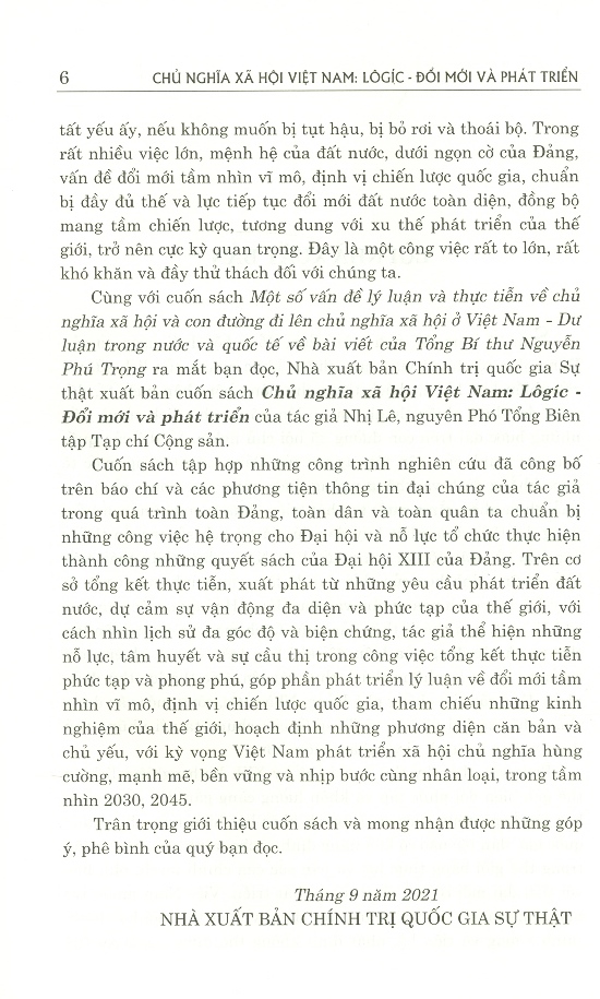 Chủ Nghĩa Xã Hội Việt Nam Lôgic Đổi Mới Và Phát Triển