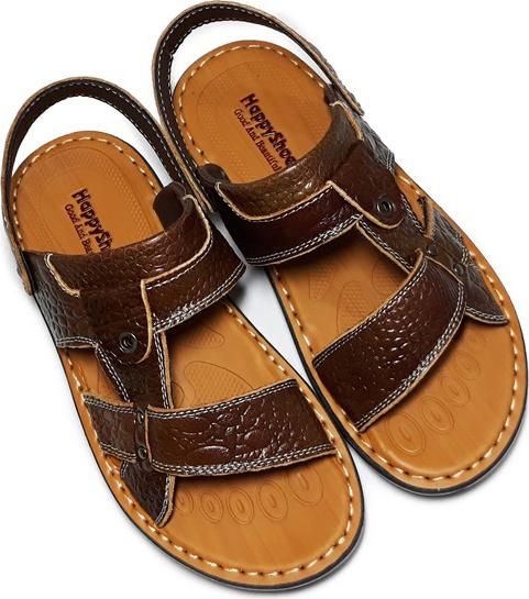 Giày Sandal Nam Da Bò Vân Cá Sấu HappyShoes - HP02