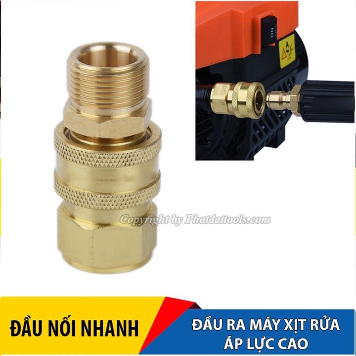 Khớp nối nhanh đầu nước ra máy xịt rửa áp lực cao, tháo lắp dây phun xịt rửa vô cùng nhanh