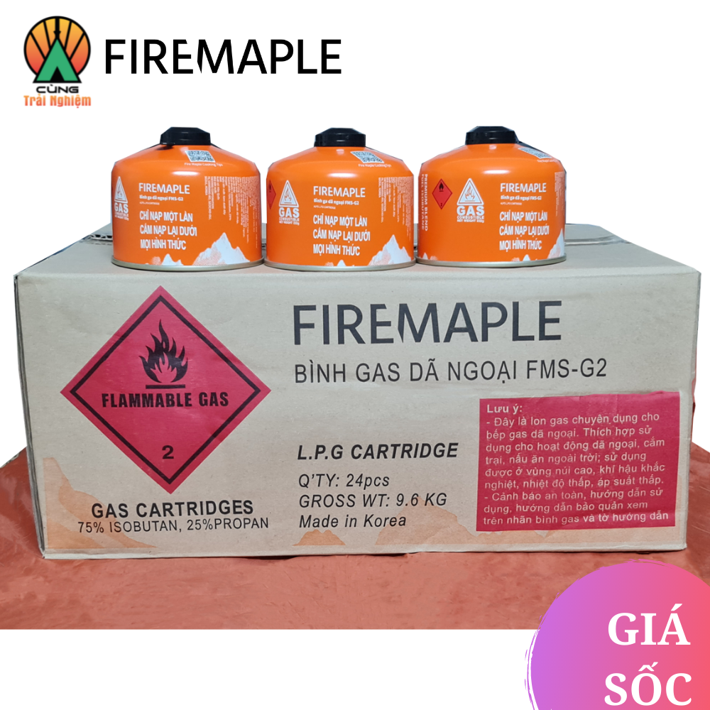 Lon Gas Du Lịch Chuyên Dụng Dã Ngoại Fire Maple FMS-G2 520ml Cho Hoạt Động Nấu Ăn Ngoài Trời