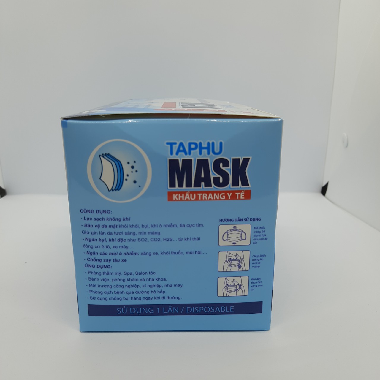 [COMBO 2 HỘP] Khẩu trang y tế 4 lớp hộp 50 cái màu xanh vải kháng khuẩn, có gọng mũi TAPHU MASK đạt tiêu chuẩn chất lượng của Bộ Y Tế