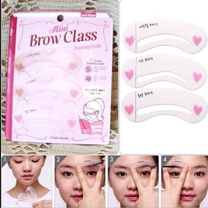 Khuôn kẻ lông mày Brow Class Bộ 3 miếng hỗ trợ kẻ mi