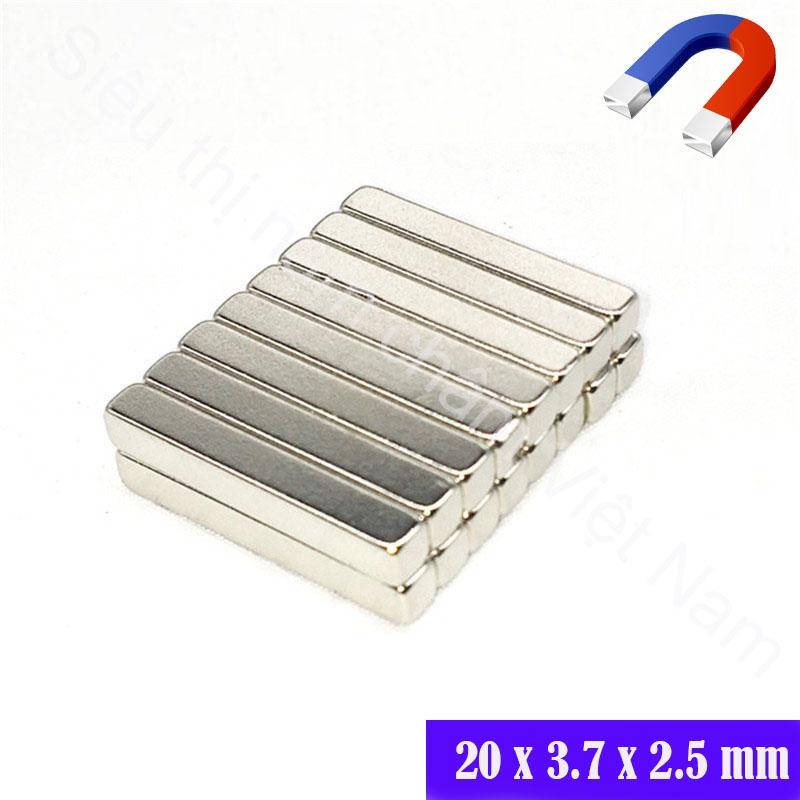 Nam châm chữ nhật 20x3.7x2.5mm set 10 viên nam châm vĩnh cửu siêu mạnh