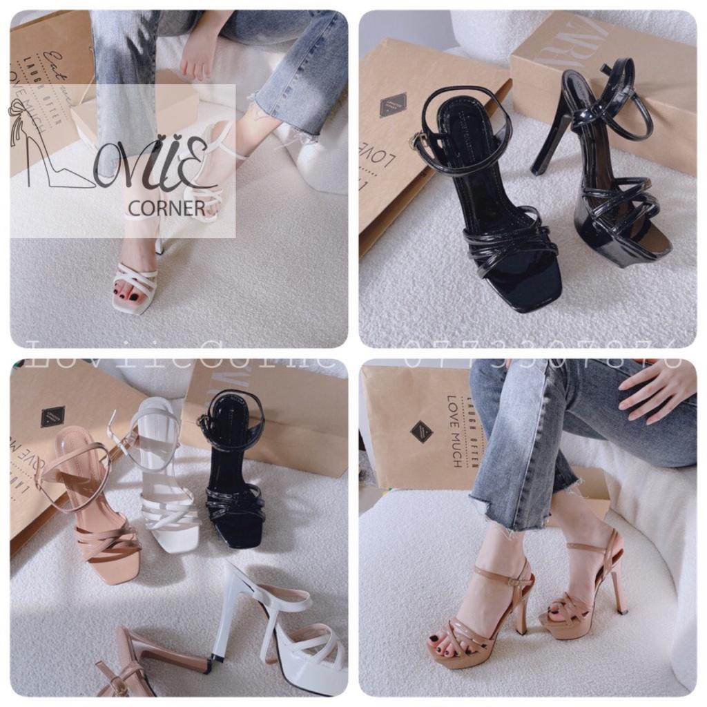 SANDAL CAO GÓT LOVIIECORNER - GUỐC NỮ QUAI ĐAN CHÉO MẢNH - GIÀY THỜI TRANG ĐÚP HIỆN ĐẠI 13 PHÂN G220822