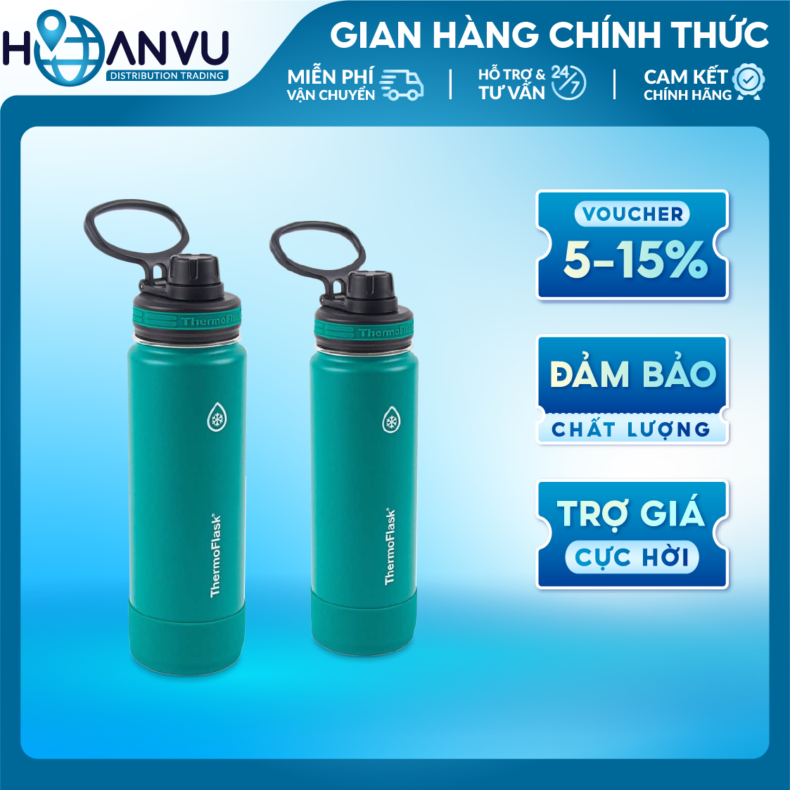 Bình Giữ Nhiệt Thép không Gỉ ThermoFlask Leakproof Spout Lid, 4 màu (710ml)