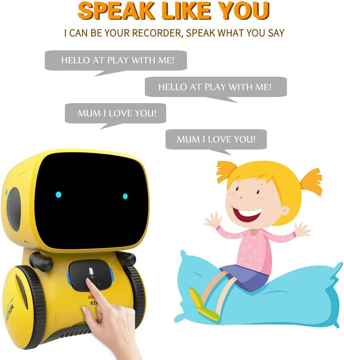 Đồ chơi robot dành cho bé trai và bé gái, đối tác thông minh và giáo viên thông minh với điều khiển giọng nói