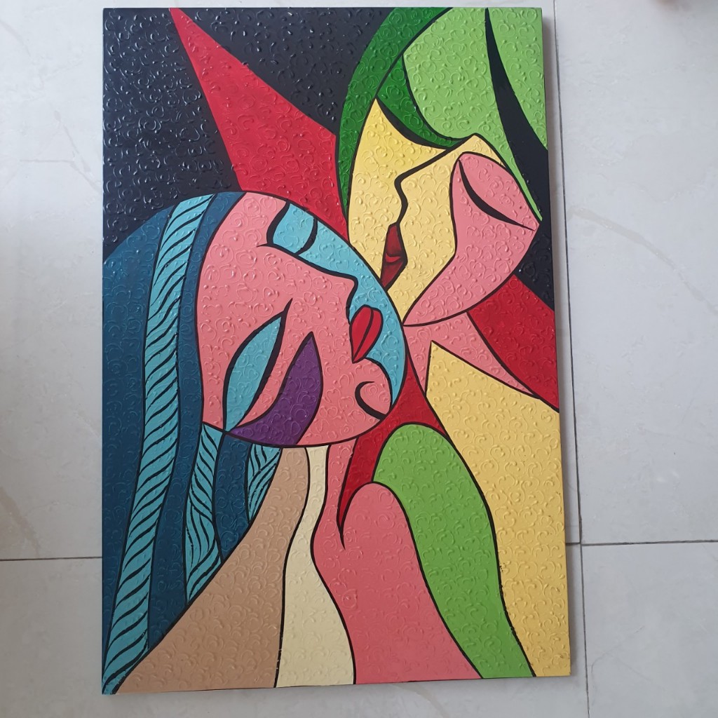 Tranh Picasso Sơn Mài Cao Cấp  chũ nhật Thanh Bình Lê trang trí kệ tủ, văn phòng, nhà cửa, làm quà tặng ý nghĩa