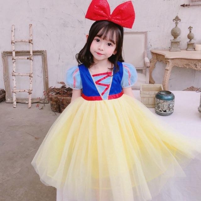 VÁY ĐẦM CÔNG CHÚA BẠCH TUYẾT CHO BÉ SNOWWHITE DRESS