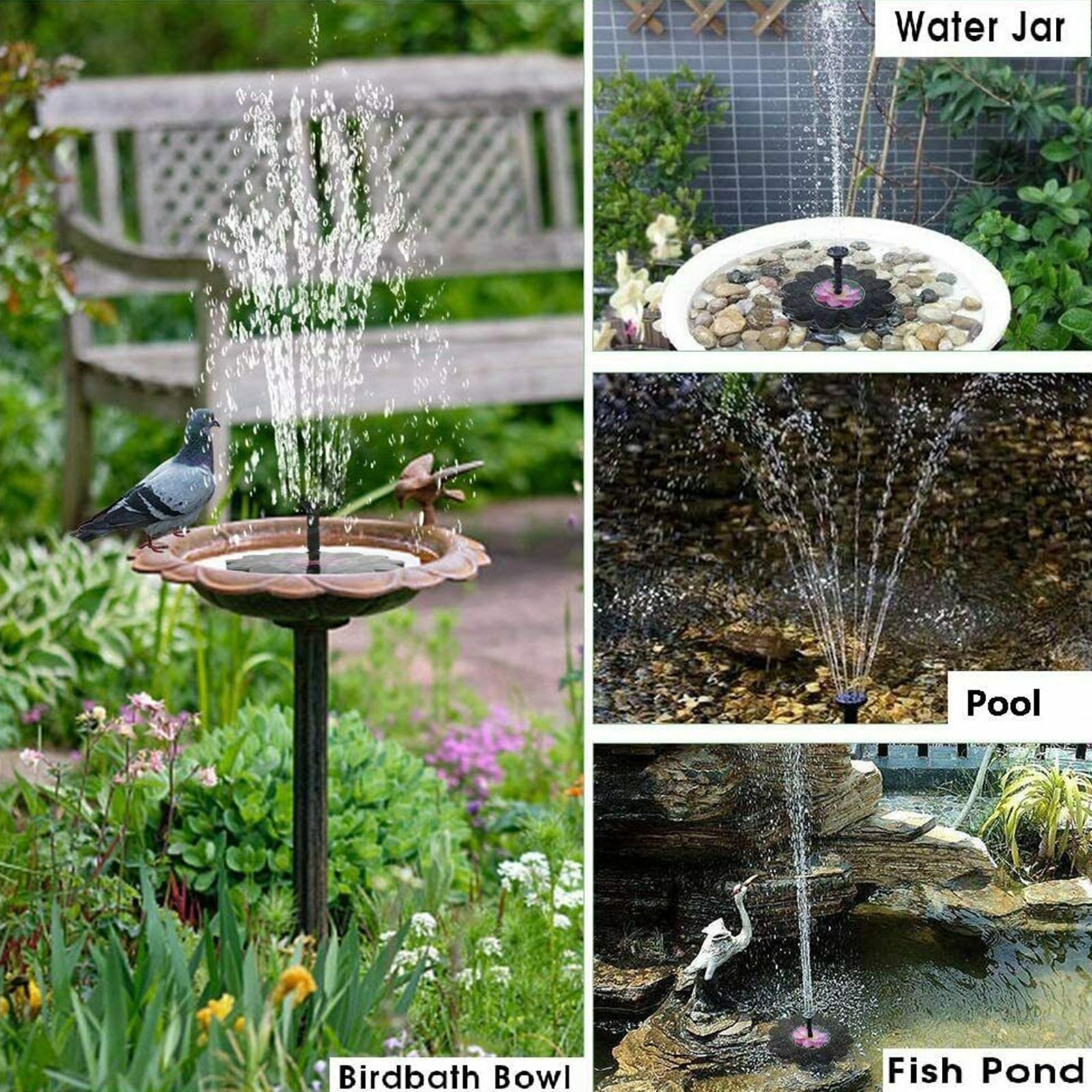 Solar Powered Floating Bird Bath Water Fountain Pump