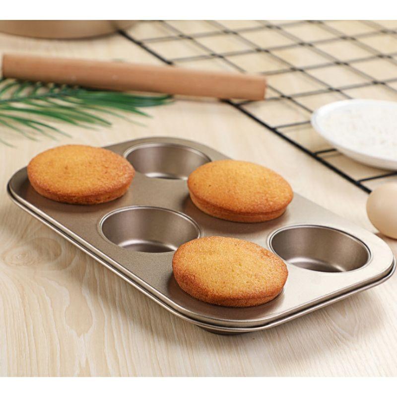 Khay nướng bánh mì - Set 5 khuôn nướng bánh bông lan, bánh cupcake, pizza bằng thép carbon- T2K Shop