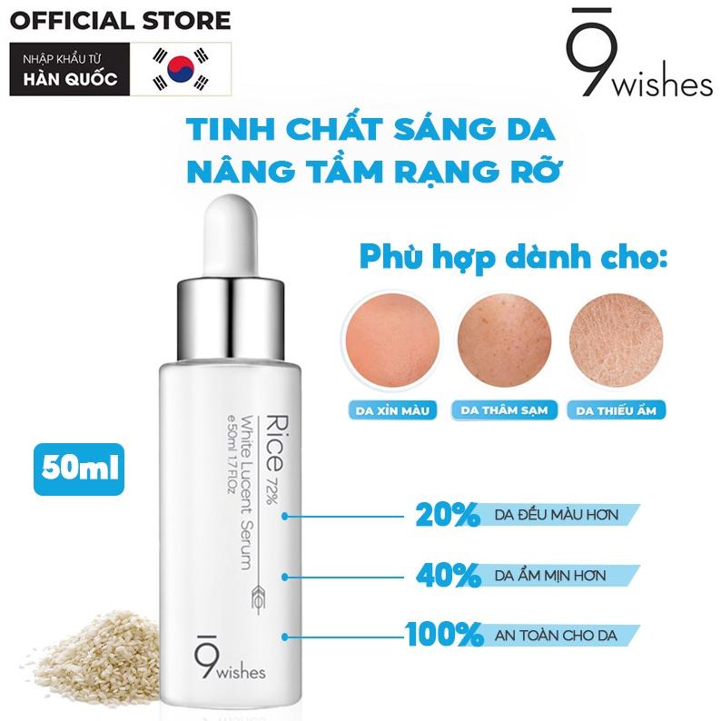 Tinh chất dưỡng gạo 9 Wishes Rice 72% White Lucent Serum Hàn Quốc 50ml