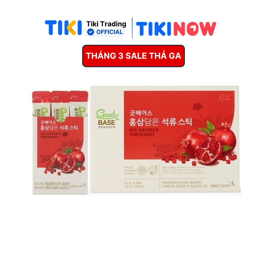 Nước Hồng Sâm Hàn Quốc Goodbase Tinh Chất Lựu Đỏ (10ml x 30 gói)