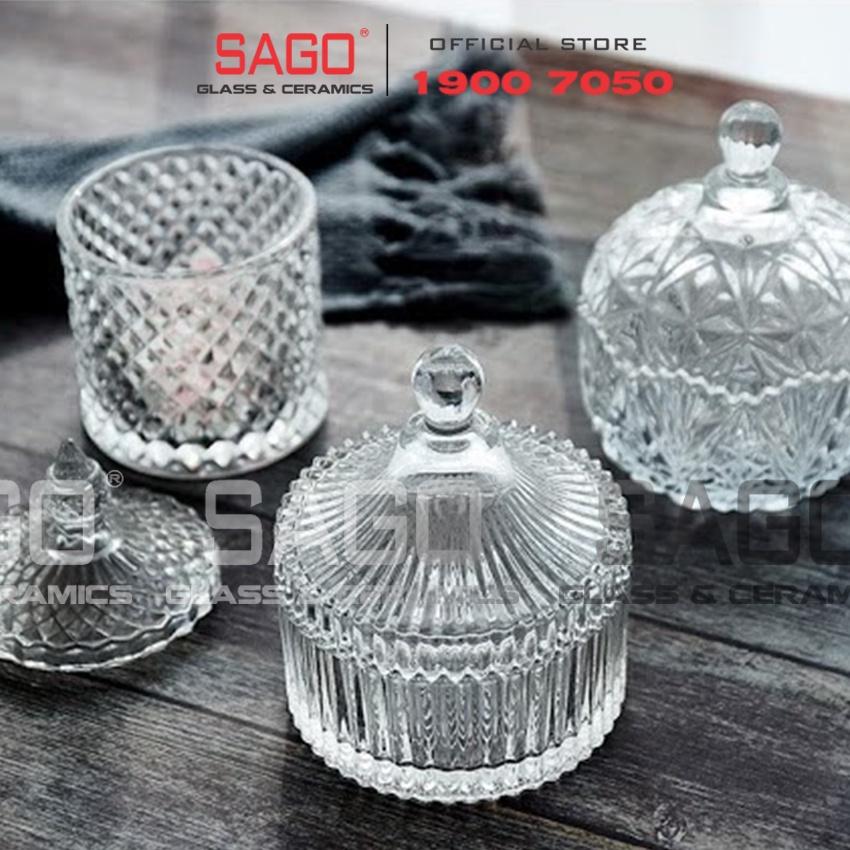 Thố Mứt Thủy Tinh Kim Cương Delisoga Đựng mứt