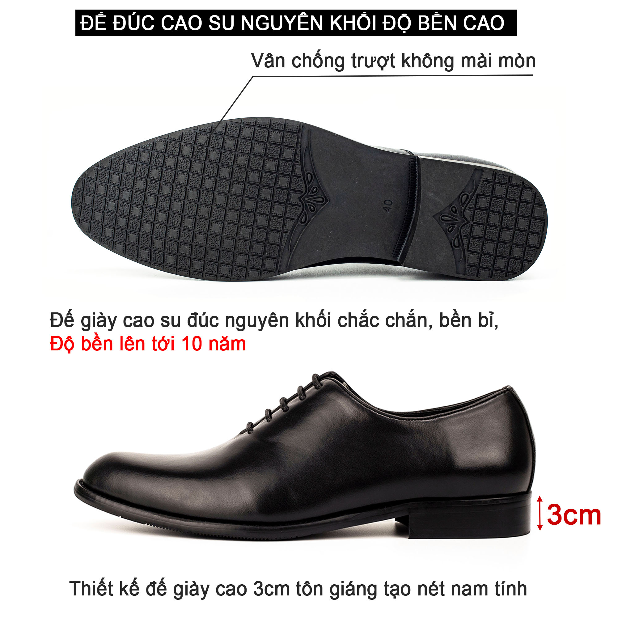 Giày da nam, giày oxford công sở Bụi Leather G101 - Da bò Nappa cao cấp - Bảo hành 12 tháng