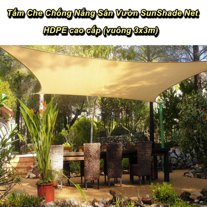 Hình ảnh Tấm Che Chống Nắng Sân Vườn SunShade Cao Cấp (3m x 3m) - Home and Garden