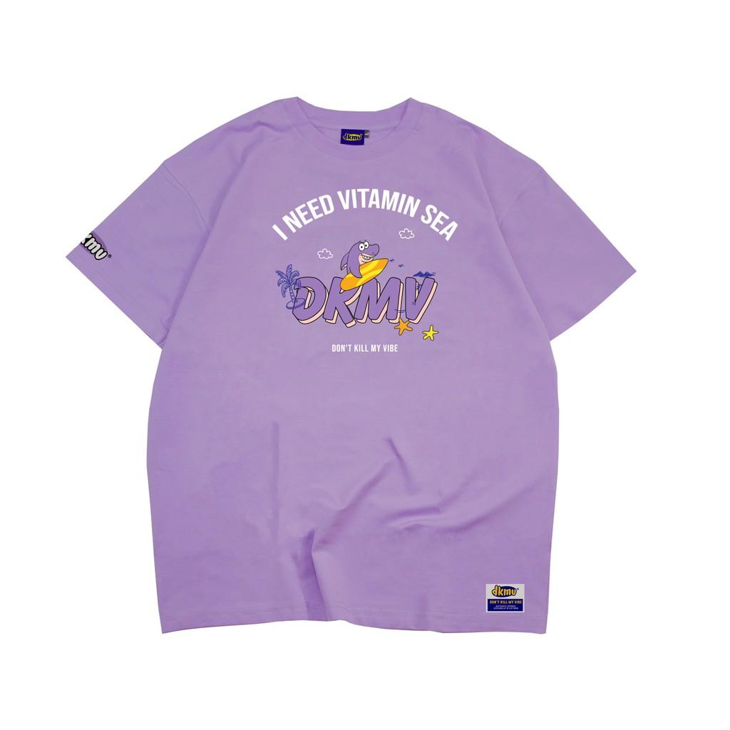 Áo thun nữ cotton màu tím oversize tay ngắn | DKMV Purple Vitamin Sea Tee