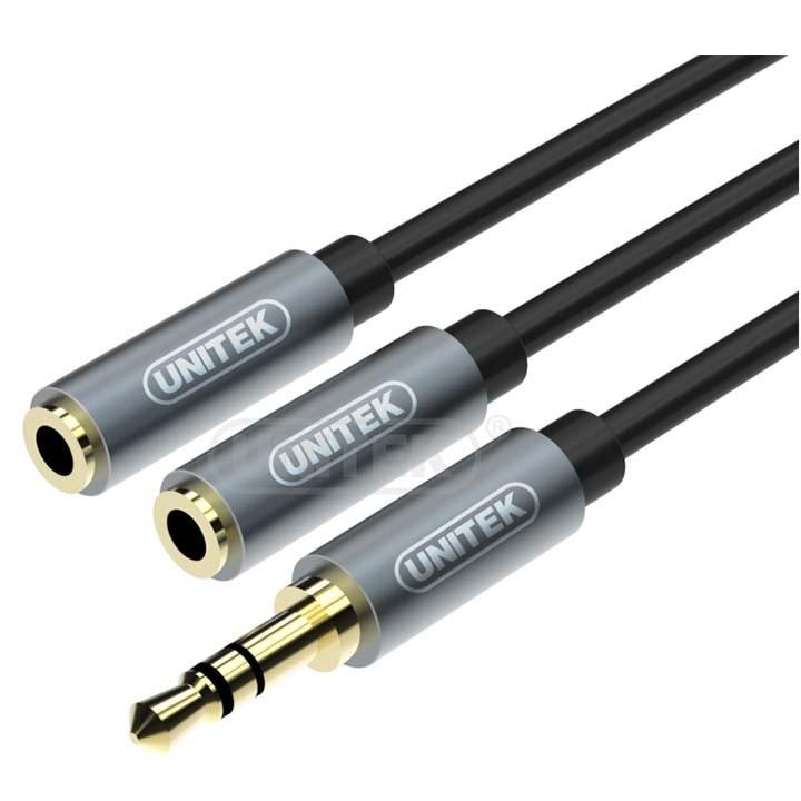 Cáp Loa Audio 3.5mm 1 ra 2 UNITEK (Y-C 956ABK) - HÀNG CHÍNH HÃNG