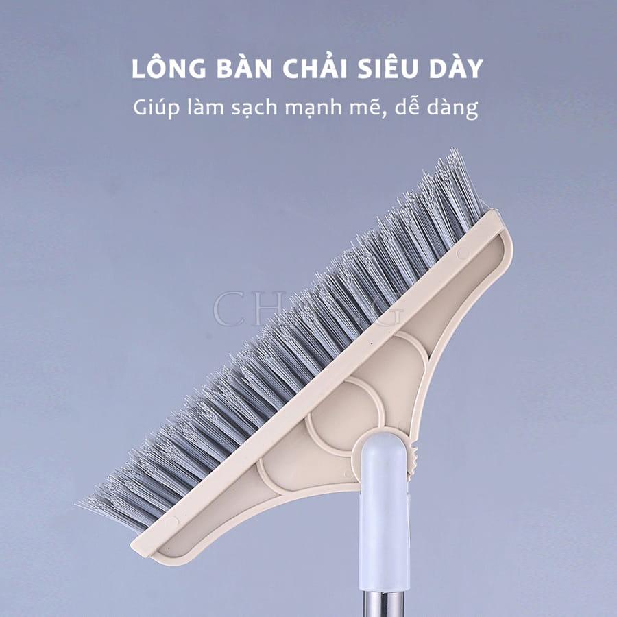 Chổi Chà Sàn Nhà Tắm Thông Minh 2 in 1 Thiết Kế Đầu Gạt Gước Xoay 120 Độ Quét Nhà Siêu Sạch Mọi Góc Bẩn