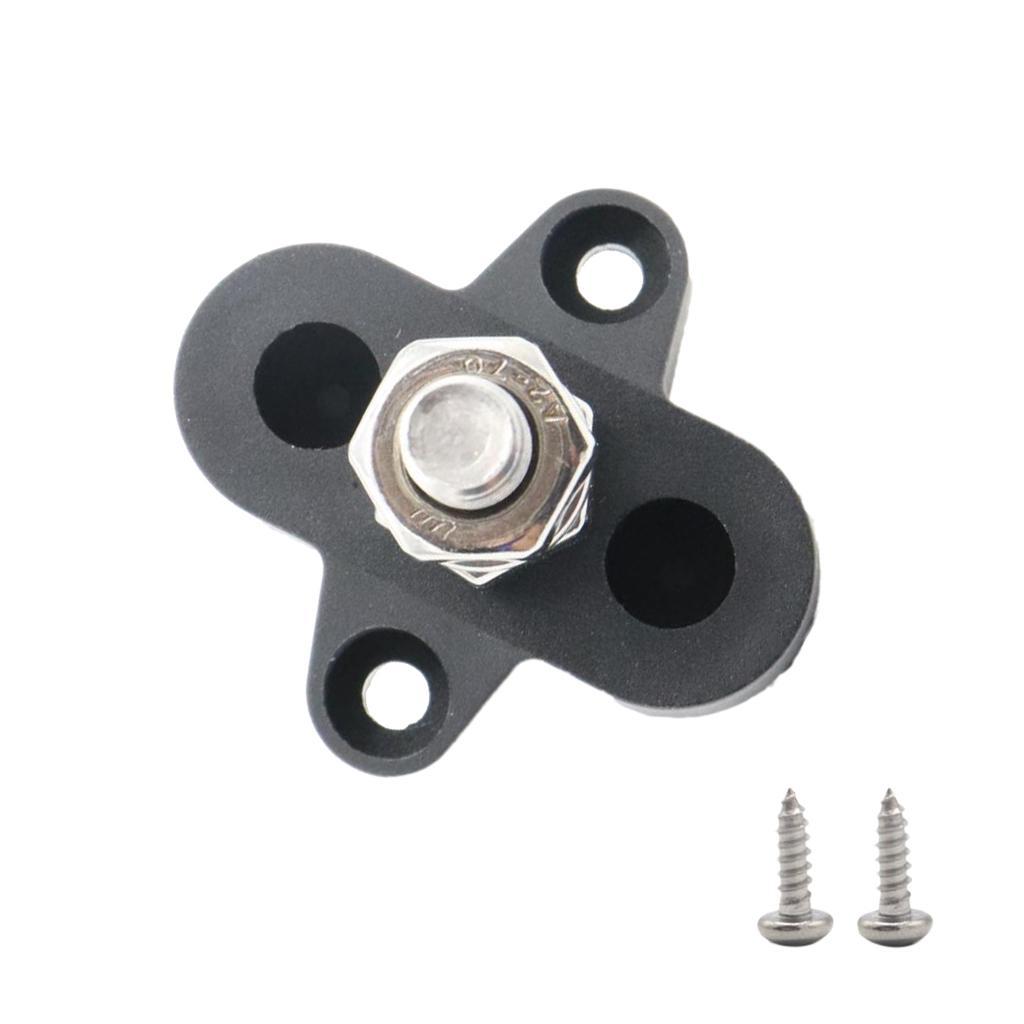 Truck Boat Bus Bar Single M8 Terminal Positive Power Distribution Stud Black