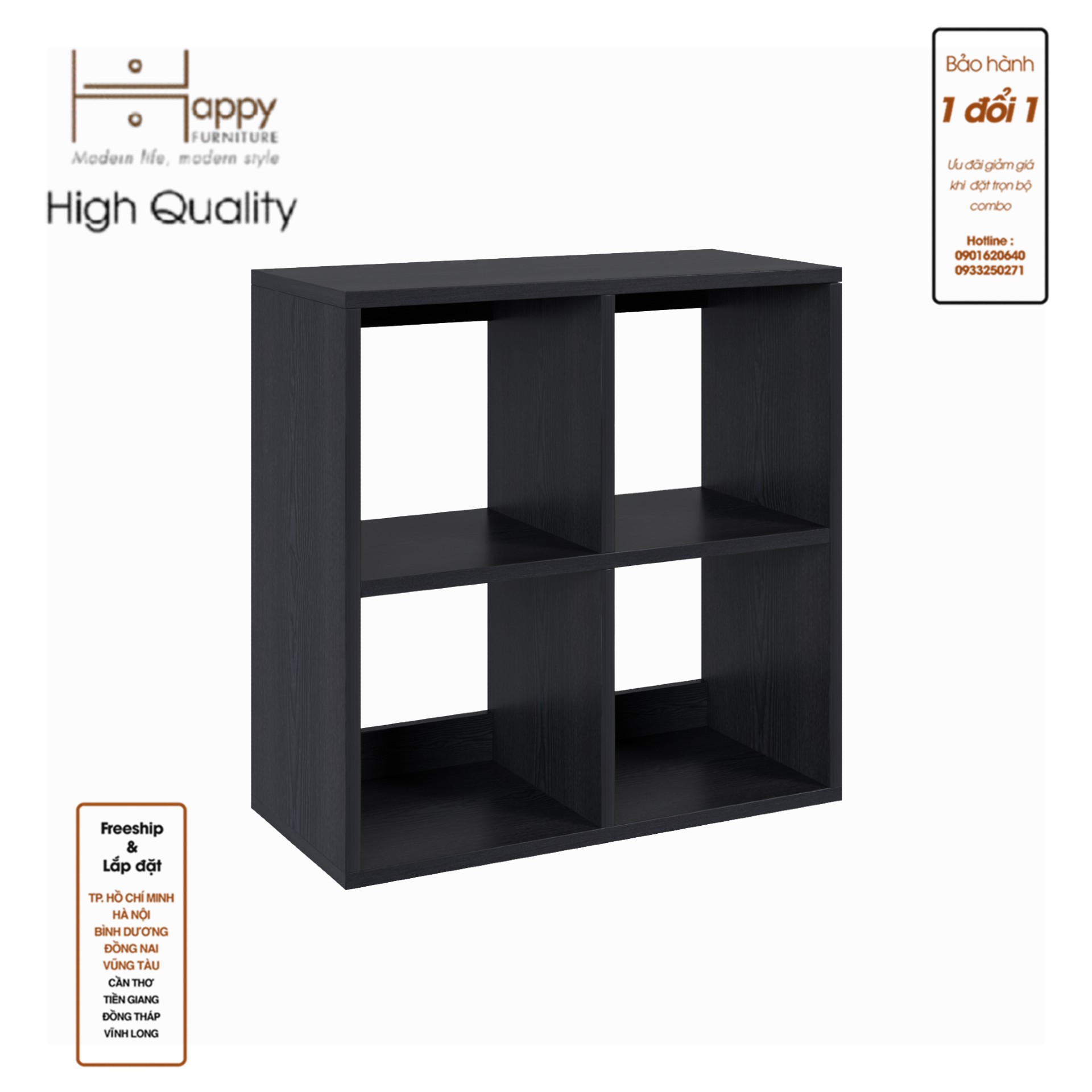 [Happy Home Furniture] ZANE , Kệ sách 2x2, 60cm x 28cm x 60cm ( DxRxC), KSA_036