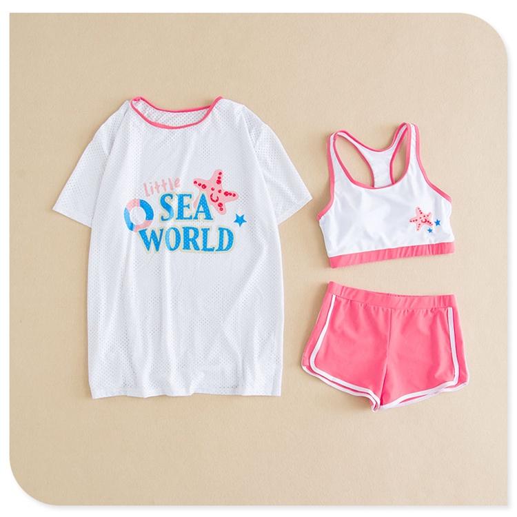 Set Đồ bơi bé gái 3 chi tiết, bộ bơi cho trẻ em từ 2 đến 12 tuổi, size đại 46kg bikini SEA