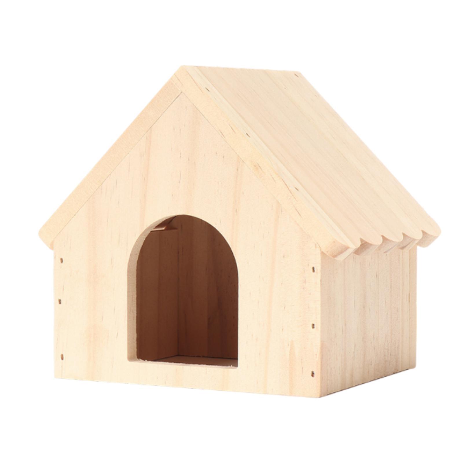 Hamster Wood House Hut Cage Accessories for Syrian Hamsters Lemmings Gerbils