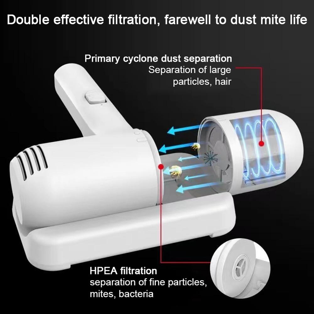 Compact Mattress Vacuum Cleaner UV Cleaner Built-in Battery 10KPa Powerful Suction for Cleaning Bed Pillows Clothes Sofa