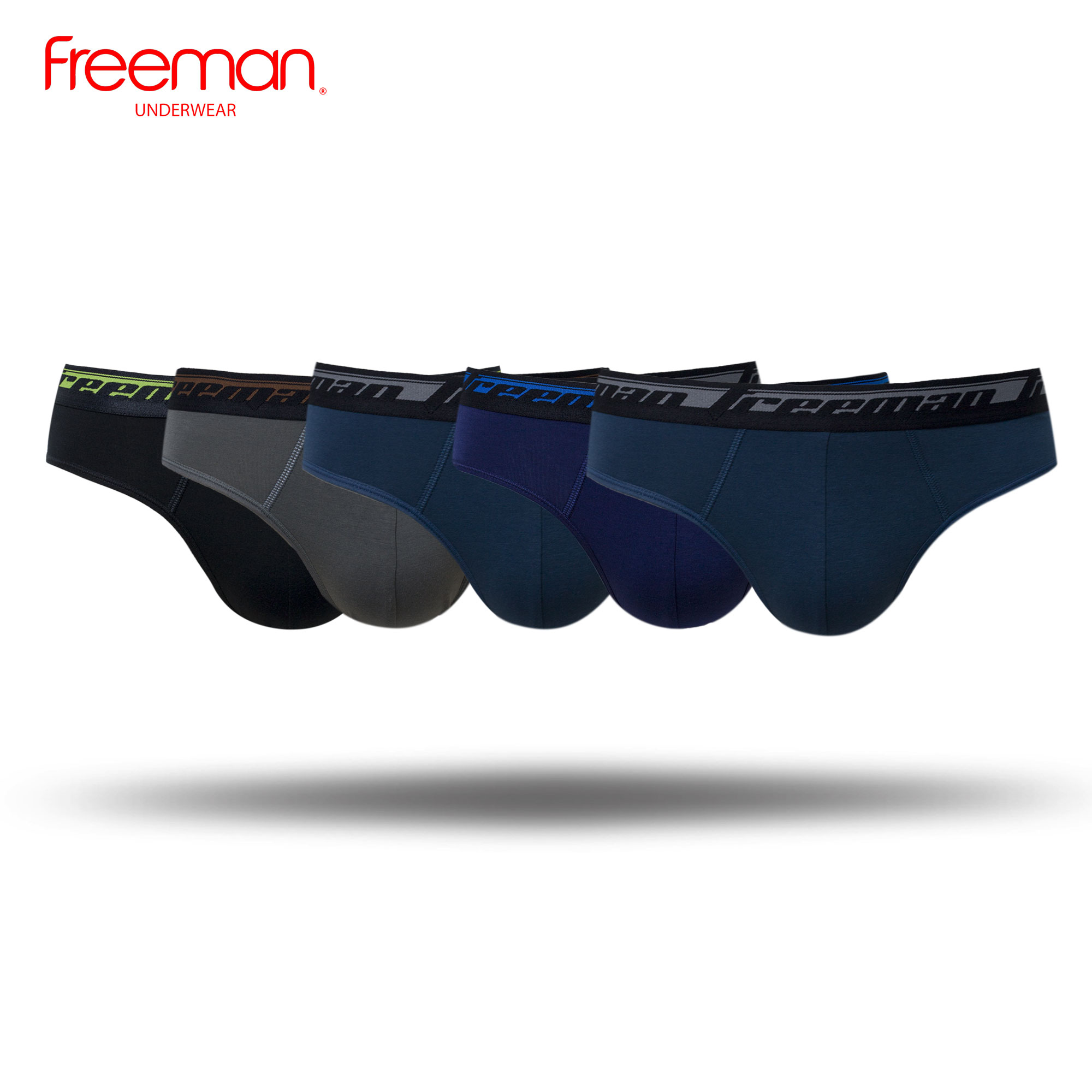 Combo 5 quần lót nam Freeman lưng thun bản, chất liệu TC spandex 6060