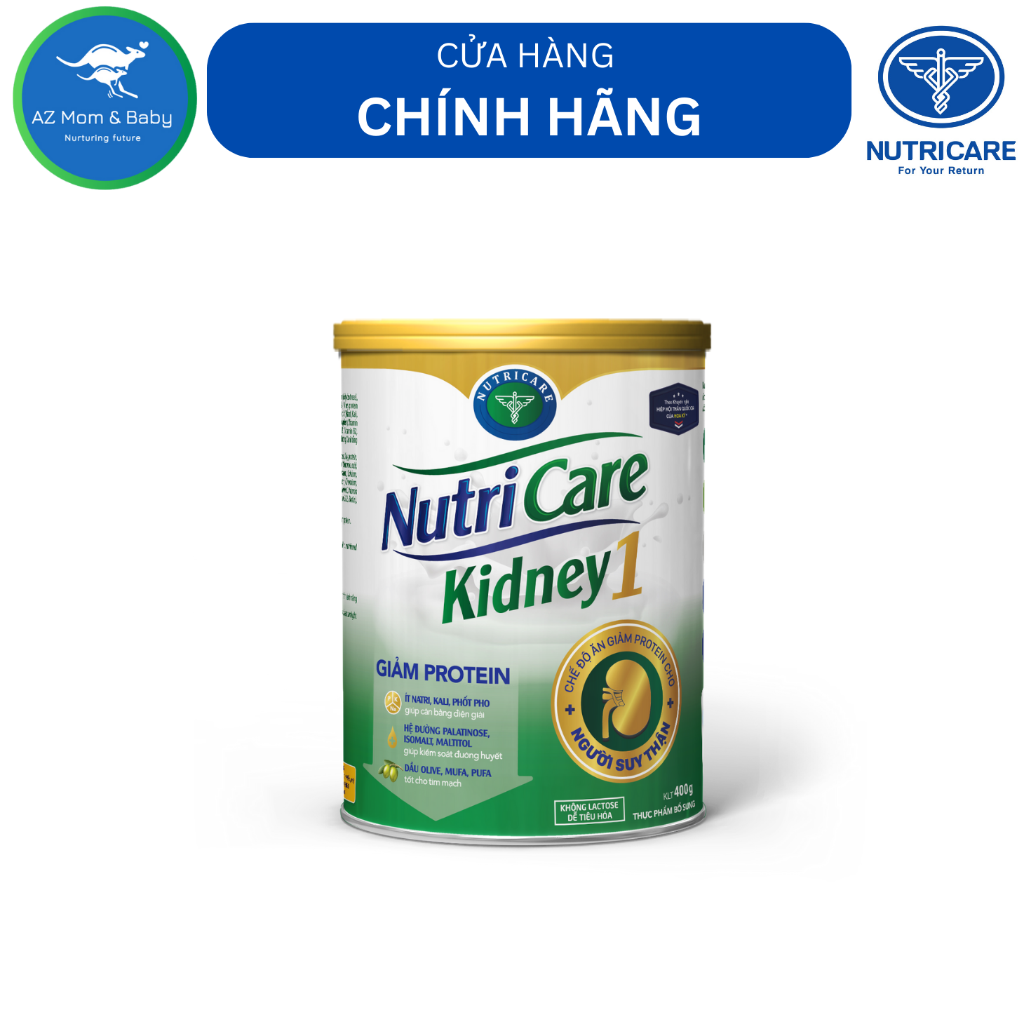 Sữa Bột Nutricare Kidney 1 - Dinh Dưỡng Cho Người Suy Thận, Tiền Chạy Thận Nhân Tạo 400G