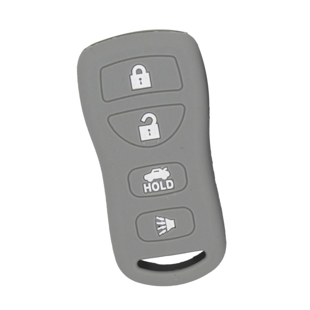 Car Key Fob Protector Case Cover 4 Buttons Key Shell for Gray